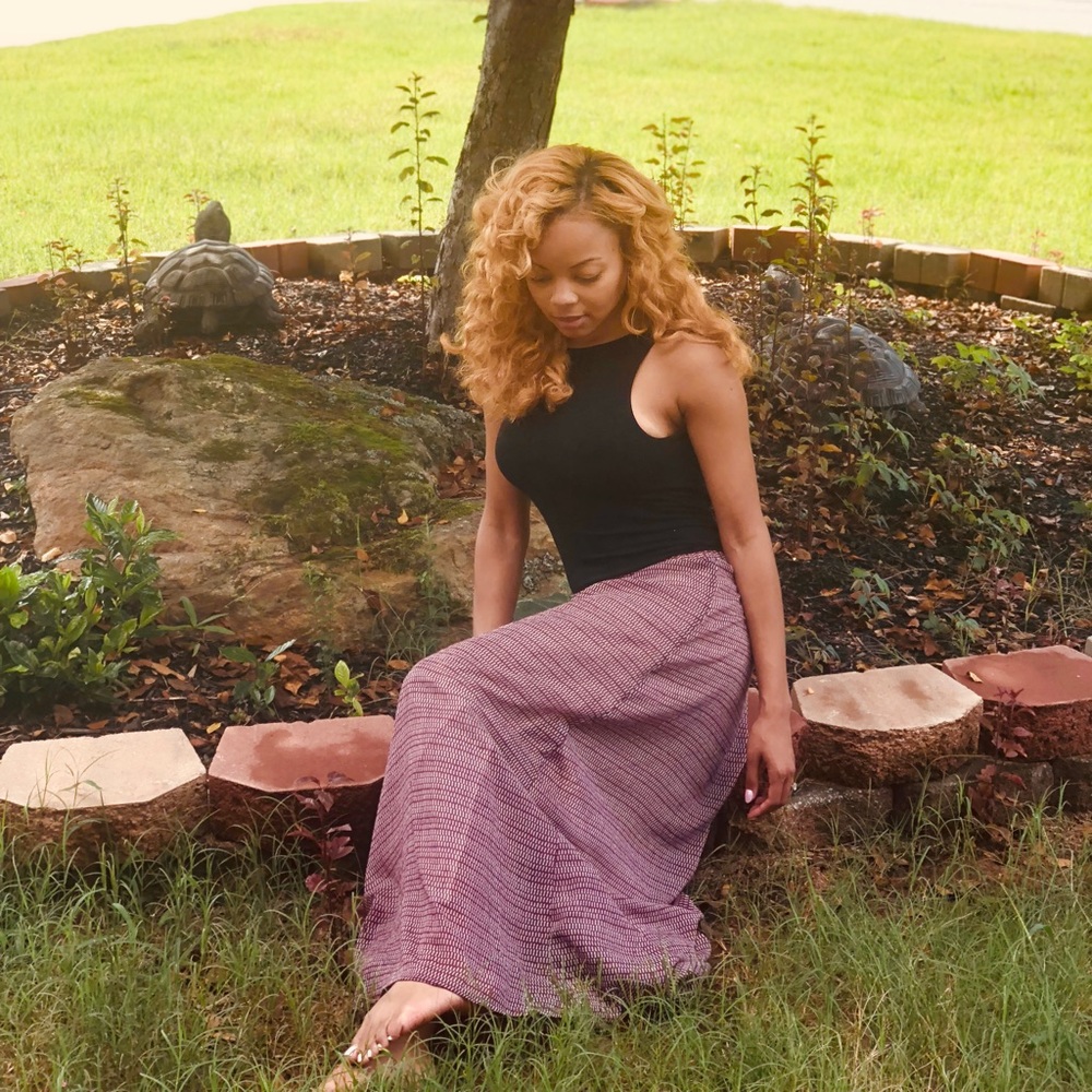 Purple and white maxi